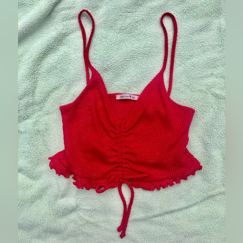 BetterBe Women’s Cropped Red sweetheart Tank Top